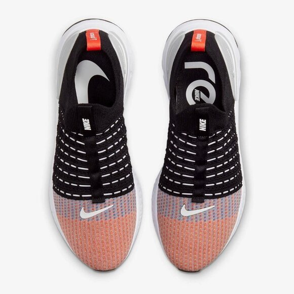 Size 10.5 - Nike React Phantom Run Flyknit 2 Black Team Orange - Picture 1 of 9